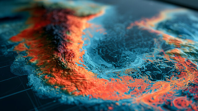 Carbon Storage Geological Survey Map Glowing Softly On A Research Screen