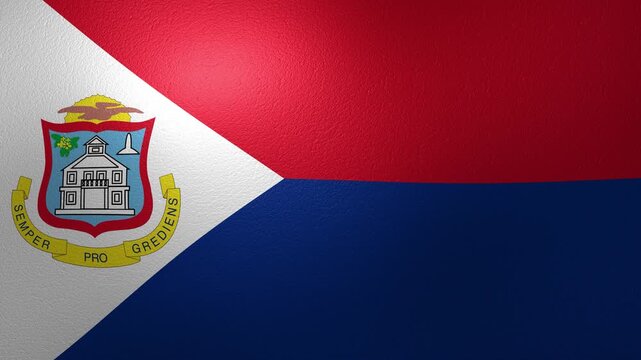 Flag of Sint Maarten waving in the wind
