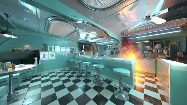 ドライブイン　3DCGレンダリング