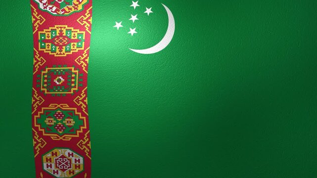 Turkmenistan flag waving in a loop