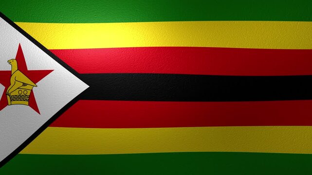 Realistic national flag of Zimbabwe waving