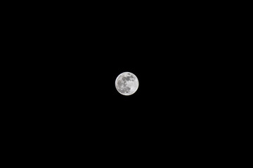Detailed Full Moon Astrophotography High Resolution Against Black Sky © Jorge