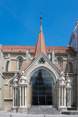 Obraz premium Building and street at city of Lausanne, Switzerland