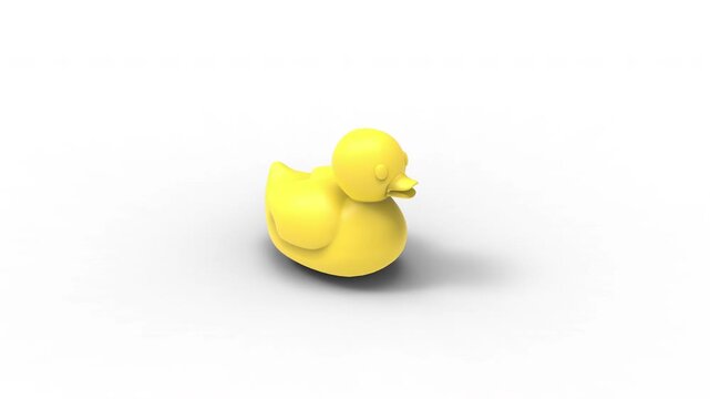 Isometric 3D yellow rubber ducky icon - looping rubber ducky icon, isolated on white background