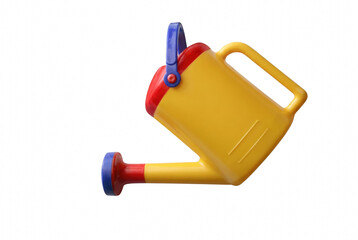 Yellow Red and Blue Plastic Toy Watering Can for Kids © Khalilur