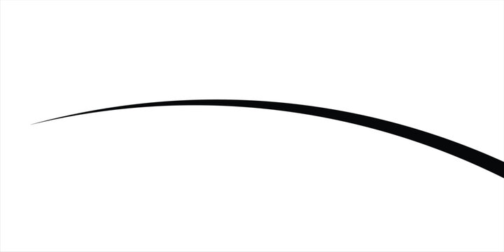 Black curved line abstract element on white background abstract