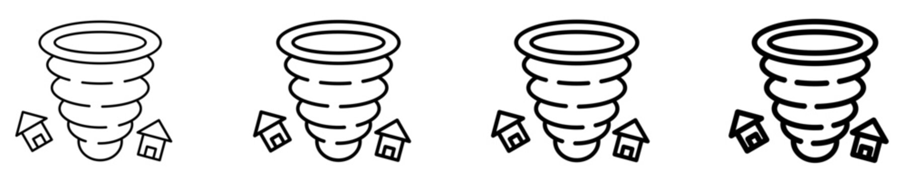 Tornado Disaster Icon Set Different Style Collection
