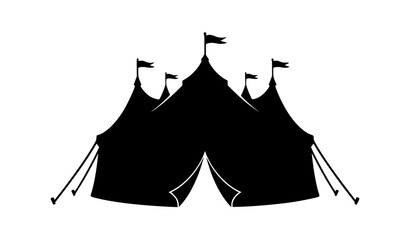 black silhouette of tent © Aumit.pro