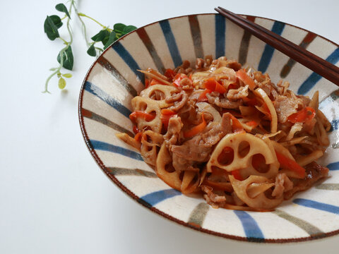 豚肉と根菜のきんぴら