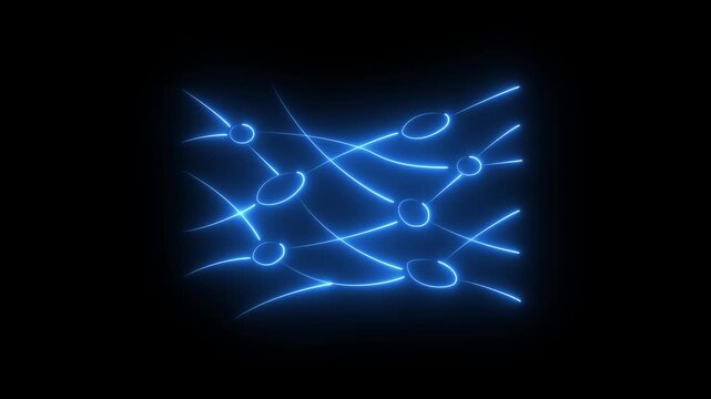 glowing neon Connective tissue icon isolated on a transparent background. motion graphic of a connective concept. 4k motion video