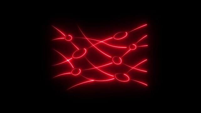 glowing neon Connective tissue icon isolated on a transparent background. motion graphic of a connective concept. 4k motion video