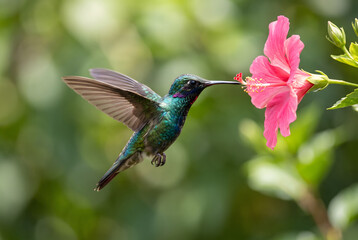 Fototapeta premium hummingbird feeding on a flower
