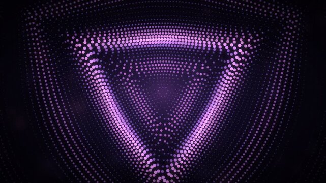 Abstract Purple LED Dot Matrix Morphing through Geometric Shapes, Seamless Motion Graphics Loop