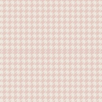 A soft pink and cream houndstooth pattern offers a delicate and fashionable textile design.