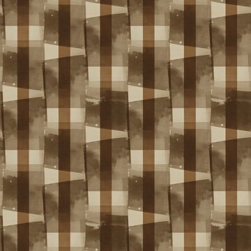 A rustic buffalo check pattern features wide plaid stripes in shades of brown and beige.