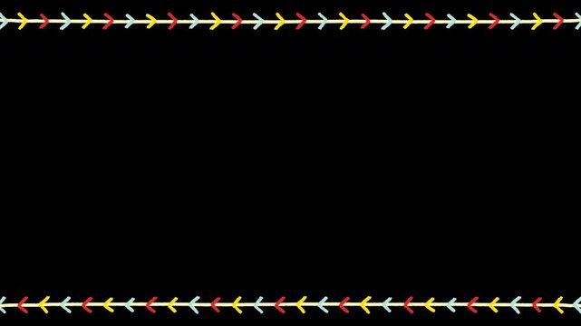 Hand Drawn Doodle Arrow Border on Transparent Background