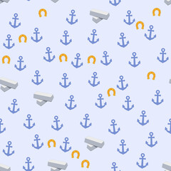 Pattern of Anchors, Horseshoes, and Silver Bars © gunawan