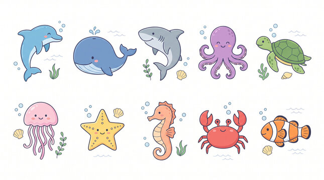 Sea creature vector icons 2K 20261008225904