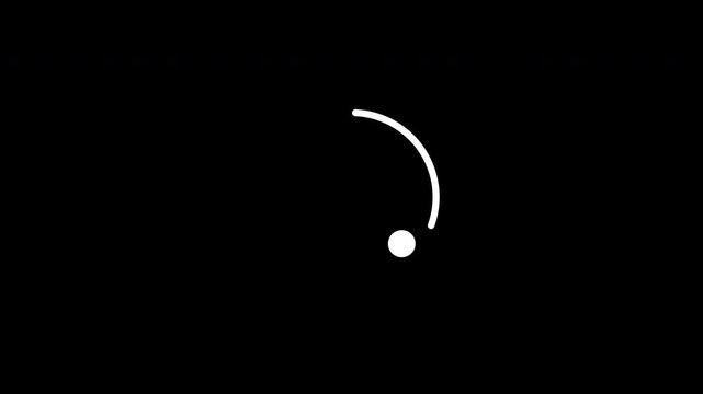 Loading Circle Dot Animation Move Rotate With Half Circle Line Loop Clean White Transparent Background. Perfect For UI or Overlay Video Element.