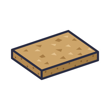 Chipboard panel with compressed wood chip texture, engineered board material, flat vector icon isolated on white background