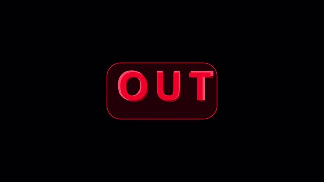 3D Cricket Out Wicket Broadcast Event Lower Third Royal Medieval Red Crest Shield Full Red Alert Dismissal Ultra Bold Screen Overlay Animation 6 Seconds in 4K UHD Alpha Transparent Background