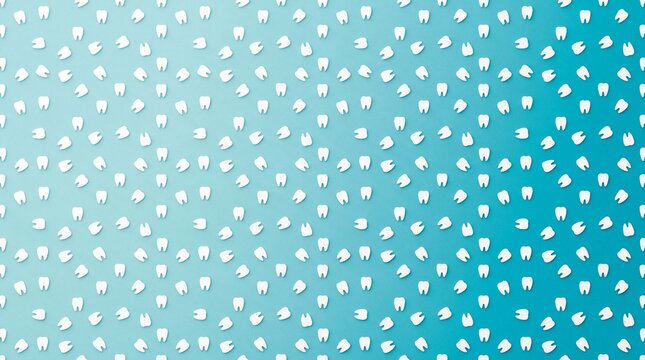 White Tooth Shapes on Turquoise Gradient Background