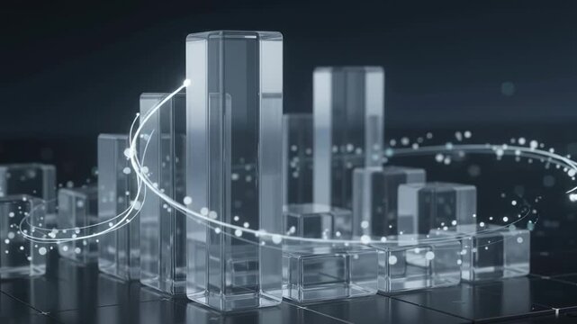 Glass Structures Floating and Shimmering in Modern Cityscape