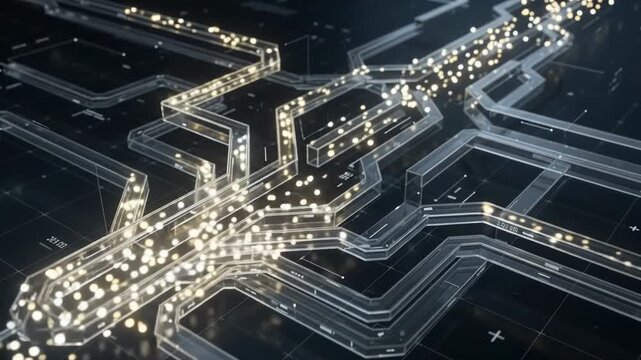 Geometric Circuitry Illuminating Pathway in Modern Digital Network Scene