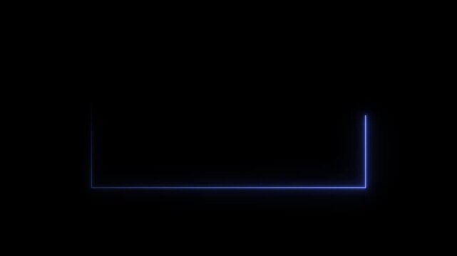 Futuristic blue rectangle outline motion graphics on dark background.Glowing blue rectangular line animation for business technology.