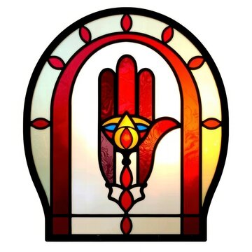 Hamsa Hand Stained Glass Window