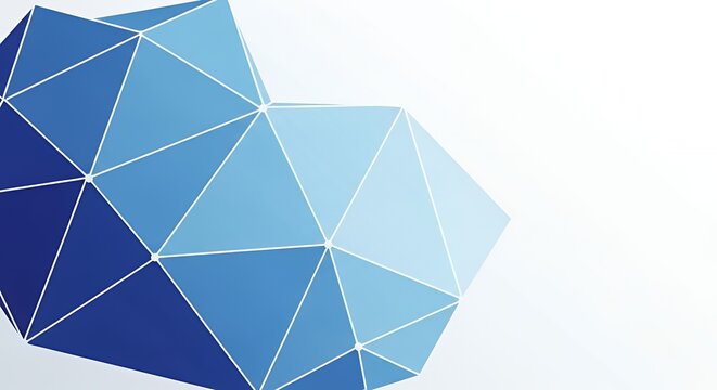 Abstract Blue Geometric Polygon Background Design.