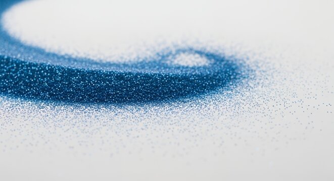 Abstract Blue Glitter Sparkle on White Background.