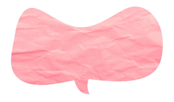 Wavy pink paper speech bubble with centered rounded tail