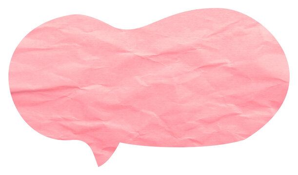 Broad pink paper speech bubble with small lower tail