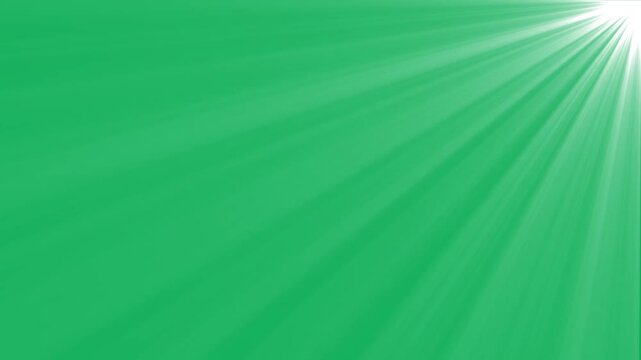 Radiant white light rays over green background, abstract sunbeam overlay effect