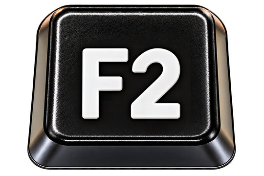 F2 Keyboard Key: A close-up shot of a single F2 key on a computer keyboard, highlighting its tactile texture and sleek design.