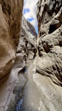 Tatacoa Gray Desert Labyrinth Eroded Rock Canyon in Huila, Colombia. Time Lapse. Vertical Video.