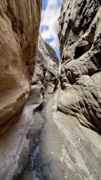 Tatacoa Gray Desert Labyrinth Eroded Rock Canyon in Huila, Colombia. Time Lapse. Vertical Video.