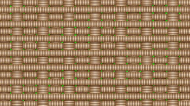 Woven bamboo weave transition green screen chroma key animation