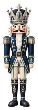 Male European nutcracker soldier PNG, ornate crown, transparent background