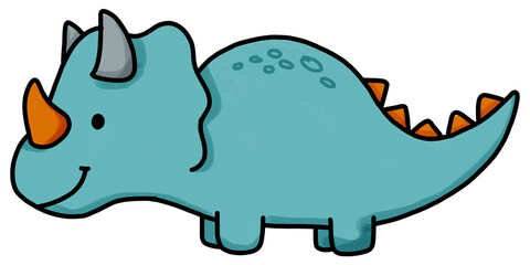 triceratops doodle illustration © sans