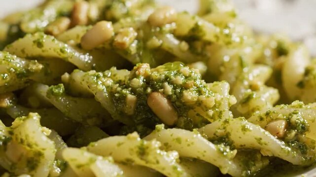 Trofie Pasta with Fresh Pesto and Pine Nuts