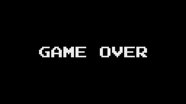 Game Over Typewriter Typing Effect Text Animation with Blinking Cursor Loop