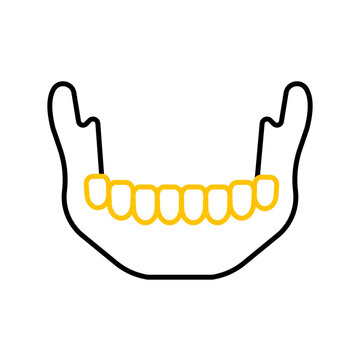 Mandible Jaw Bone Outline Icon - Oral Surgery and Orthodontics Concept