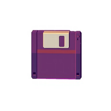 Purple pixel art floppy disk icon