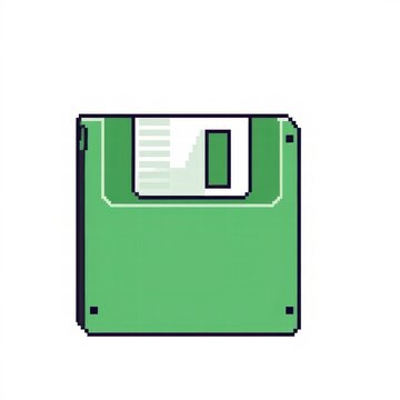 Pixel art floppy disk on white background