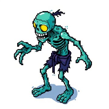 Pixel art zombie character monster illustration
