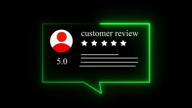Glowing neon Rating 4 stars icon animation. animation customer review concept, character giving fore star feed back on neon rectangle. animated customer satisfaction ...