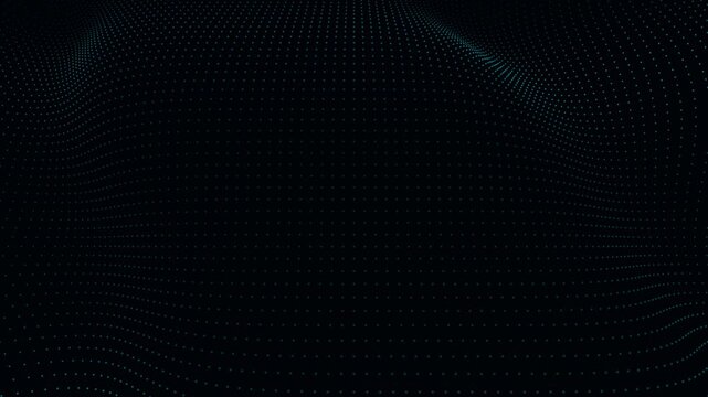 Deep Ocean Rolling Swell Wave Flowing In Fluid Data Cyberspace 4K Seamless Loop on Pure Black Background for Screen Blending Overlay
