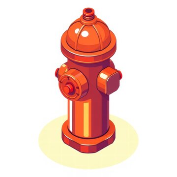 Isometric red fire hydrant vector illustration